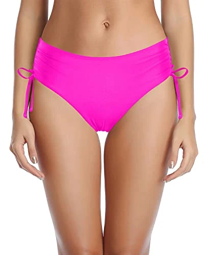 Womens Adjustable Bathing Suit Swimsuit Cheeky Swim Bottom Side Tie Bikini Bottom