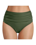Tummy Control High Waisted Ruched Swim Shorts Bikini Bottom
