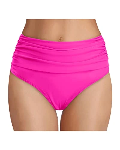 Tummy Control High Waisted Ruched Swim Shorts Bikini Bottom
