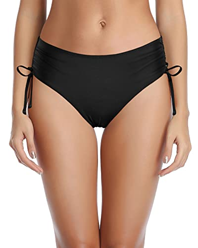 Womens Adjustable Bathing Suit Swimsuit Cheeky Swim Bottom Side Tie Bikini Bottom